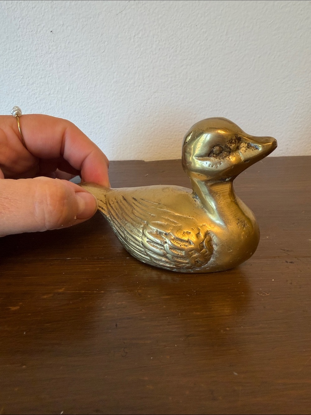 Brass Duck Figurine - Gold Tone